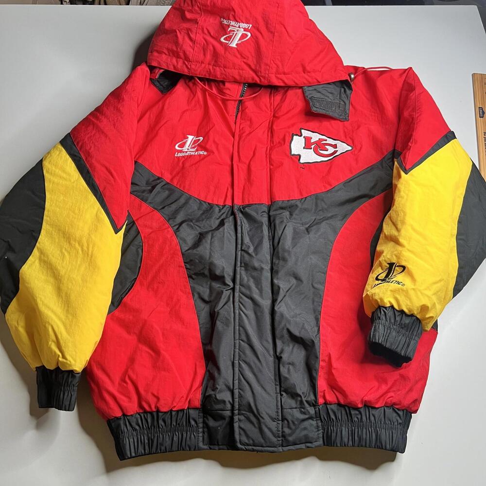 Vintage Kansas City Chiefs Jacket Mens Large‎ Red NFL Football Logo Athletic 90s